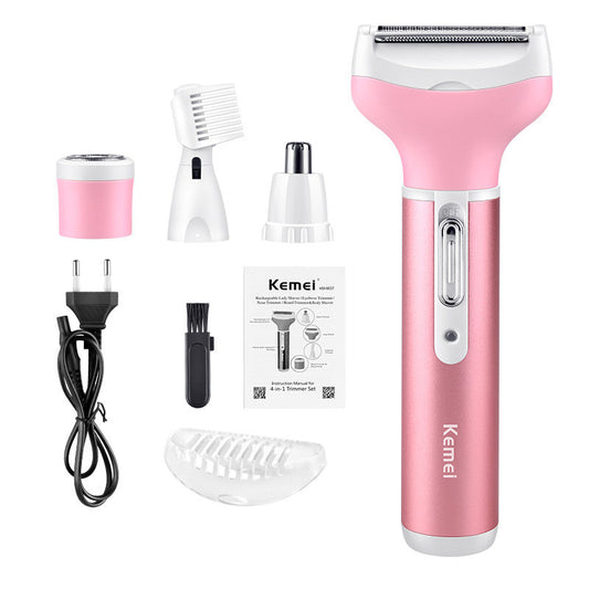 4 in 1 rechargeable womens shaver and trimmer for smooth hair removal